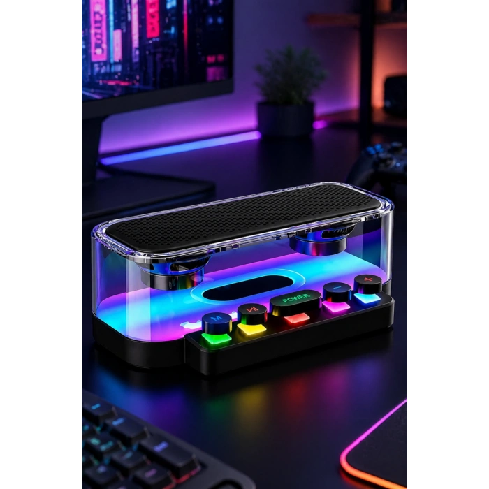 Jrl Z6 RGB Işıklı Kablosuz Bluetooth Hoparlör - Mekanik Klavye Tuşlu, Speaker