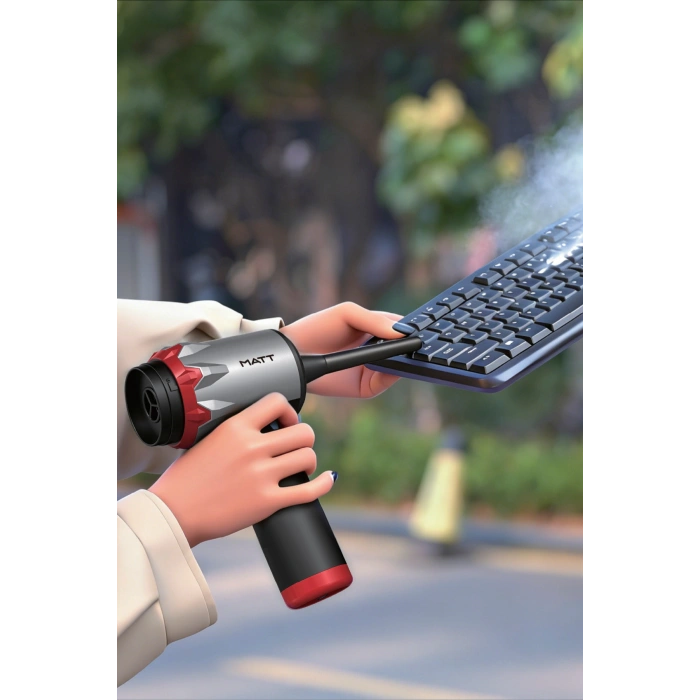 MATT MCV22 Şarjlı Araç Süpürgesi Kırmızı 22.000Pa Güçlü Vakumlu Mini Type-C Şarjlı 220ML