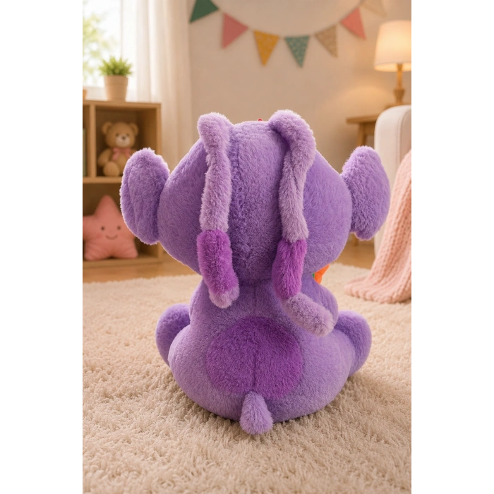 Tigoes T-Plush Çiçekli Mor Peluş Oyuncak - 30 cm Yumuşak Uyku Arkadaşı ve Hediyelik Figür
