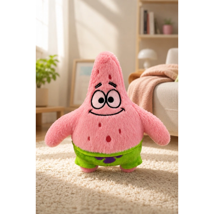Tigoes T-Plush Patrick Star Peluş Oyuncak - 25 cm Sünger Bob Karakteri Yumuşak Figür