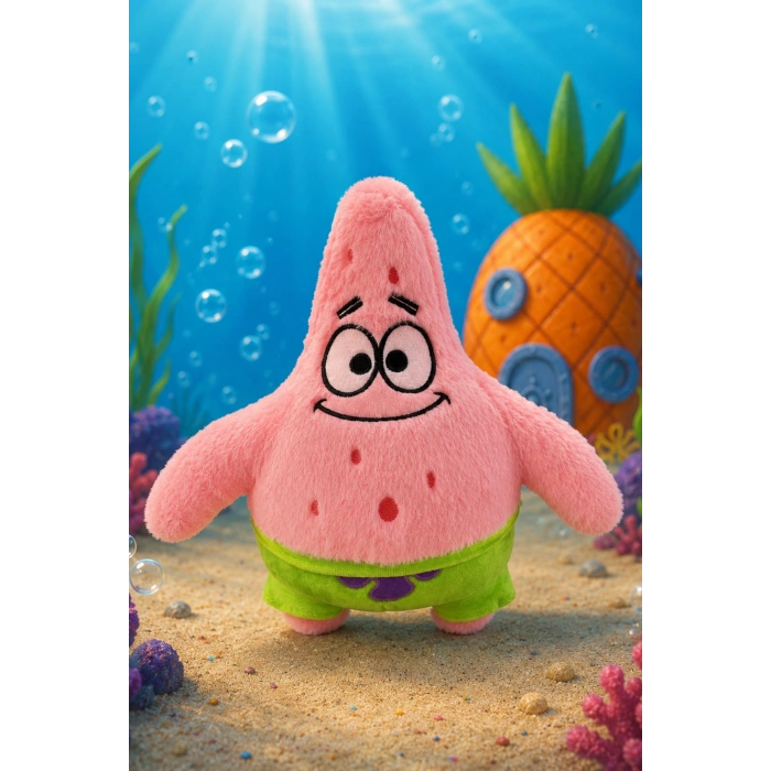 Tigoes T-Plush Patrick Star Peluş Oyuncak - 25 cm Sünger Bob Karakteri Yumuşak Figür