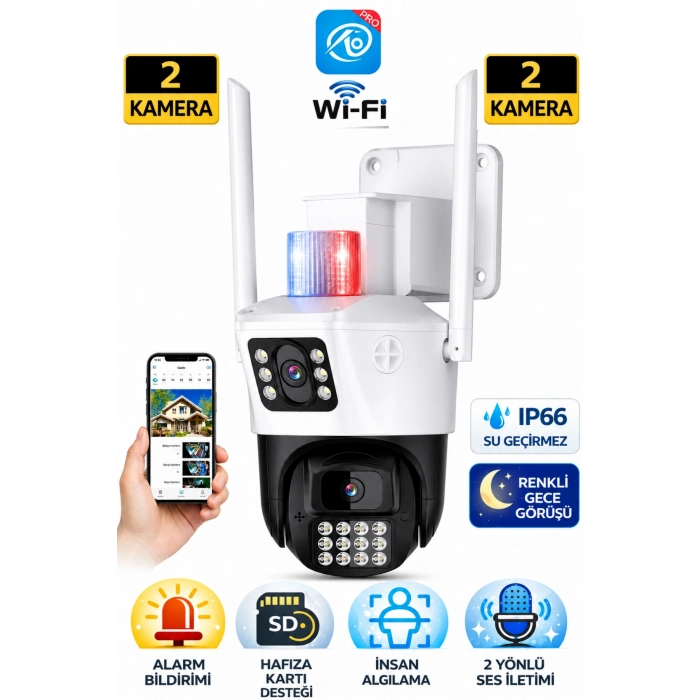 Okam Pro Okam-6015 Beyaz 6 Mp 3.5 İnç Dual Lens Wifi Ptz Kamera