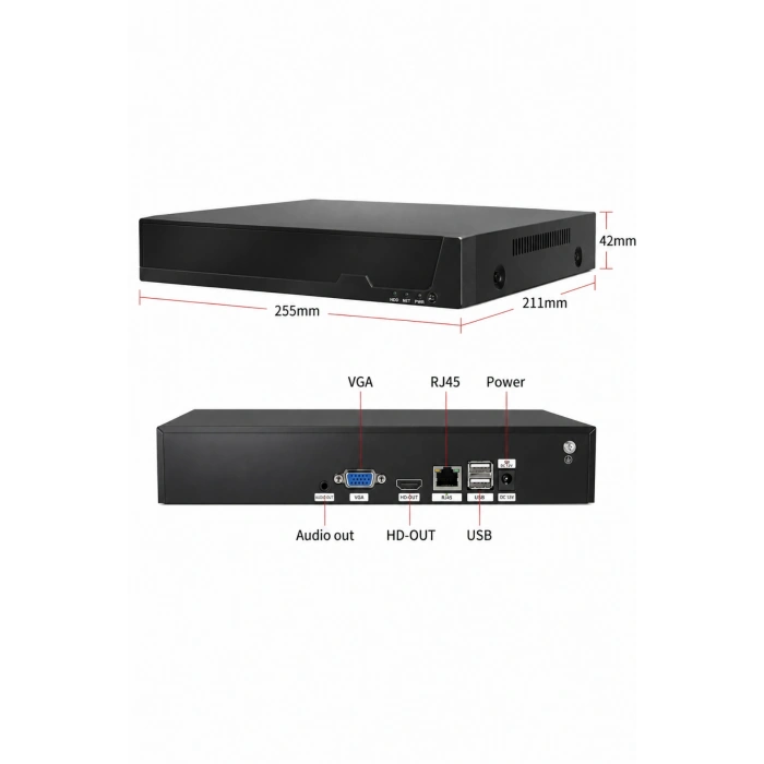 O-kam ZR-4010 NVR Wifi Kayıt Cihazı 10 Kanal IP Kamera Uyumluluğu