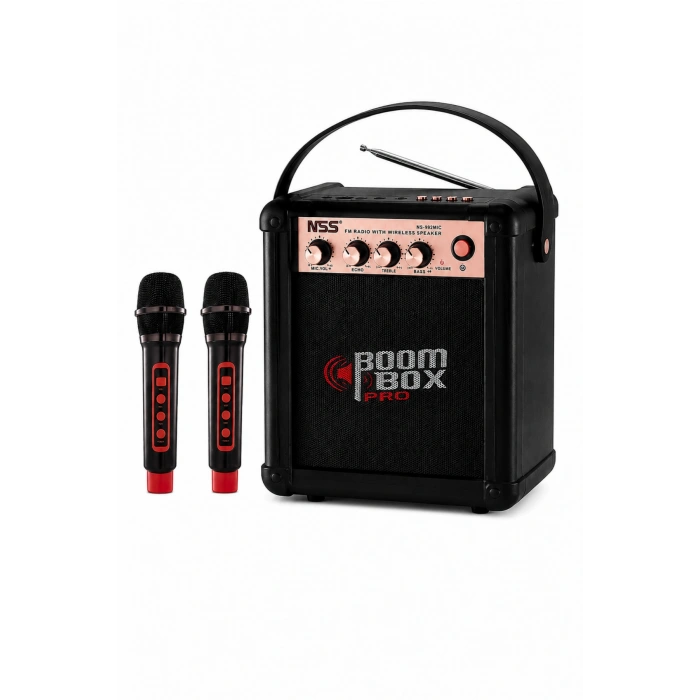 NSS NS-992MIC Boombox Pro Kablosuz Karaoke Hoparlör FM Radyo 2 Adet Mikrofon