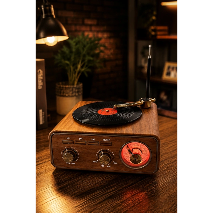 Meier MD-1317BT Nostaljik Görünümlü Bluetooth Hoparlör ve 3 Bantlı Şarjlı Radyo