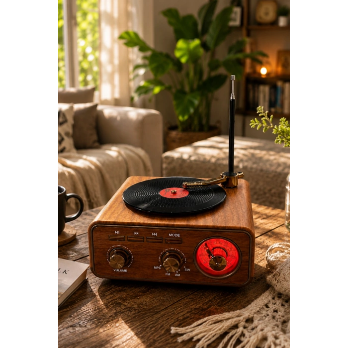 Meier MD-1317BT Nostaljik Görünümlü Bluetooth Hoparlör ve 3 Bantlı Şarjlı Radyo