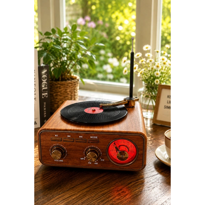 Meier MD-1317BT Nostaljik Görünümlü Bluetooth Hoparlör ve 3 Bantlı Şarjlı Radyo