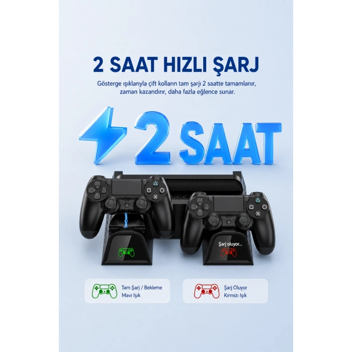 Hepu TP4-882C PS4 3 Soğutma Fanlı Stand Şarj İstasyonu For P-4/Slim/Pro