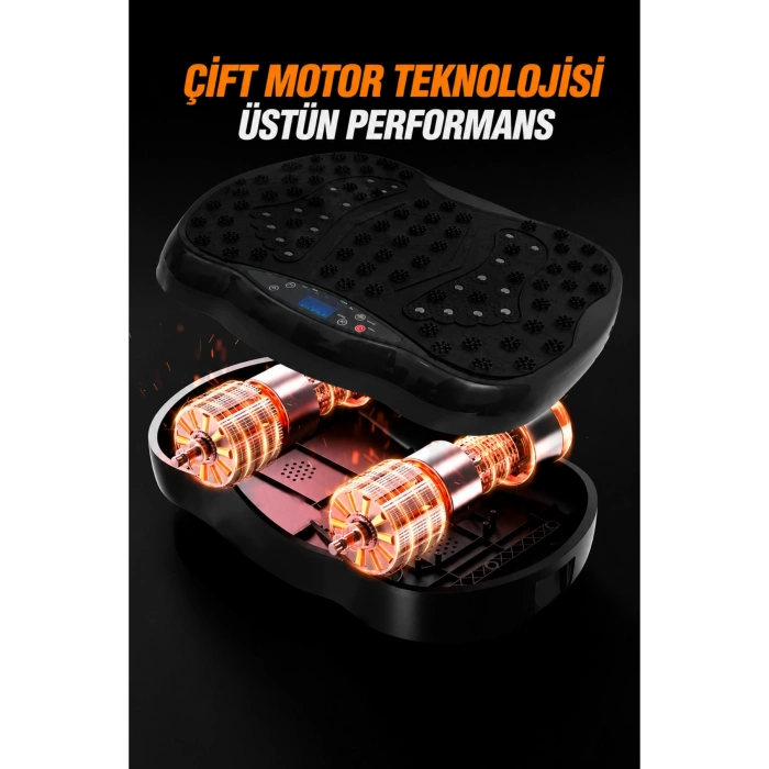 Glr 550 Siyah Güçlü Titreşimli Egzersiz Platformu Body Vibration Plate Makinesi