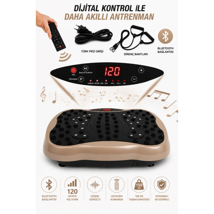 Glr 550 Gold Güçlü Titreşimli Egzersiz Platformu Body Vibration Plate Makinesi