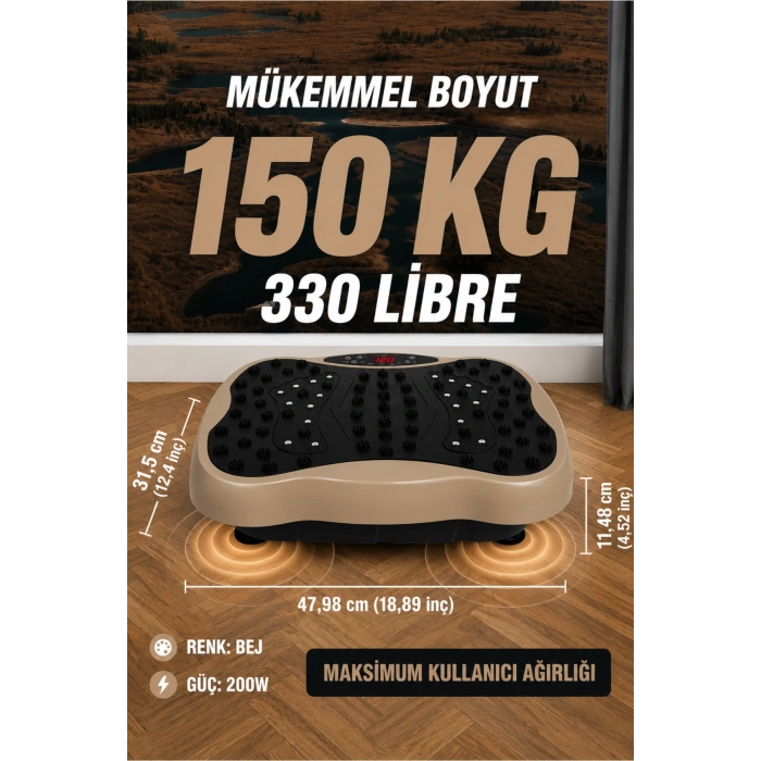 Glr 550 Gold Güçlü Titreşimli Egzersiz Platformu Body Vibration Plate Makinesi