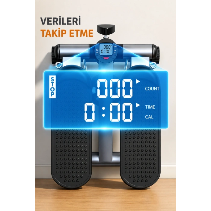 Glr LY5001 Dijital Göstergeli Mini Step Aleti - Ev Tipi Pedallı Kondisyon Bisikleti Ve Stepper