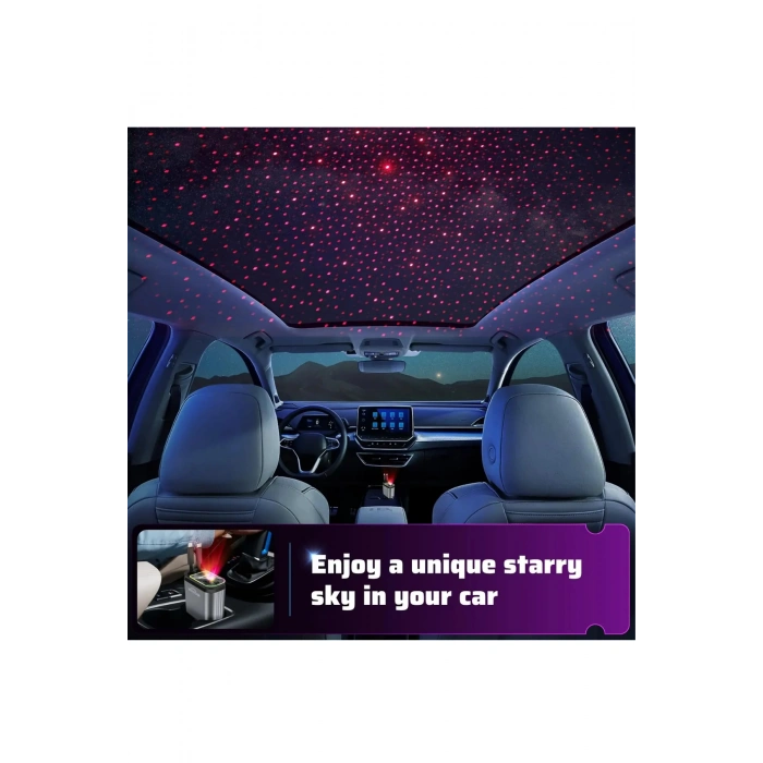 ACL ACC-01 RGB Işıklı 66W Araç Şarj Cihazı | 4in1 Geri Çekilebilir Kablo | Type-C + Lightning | Yıldızlı Tavan Efekti