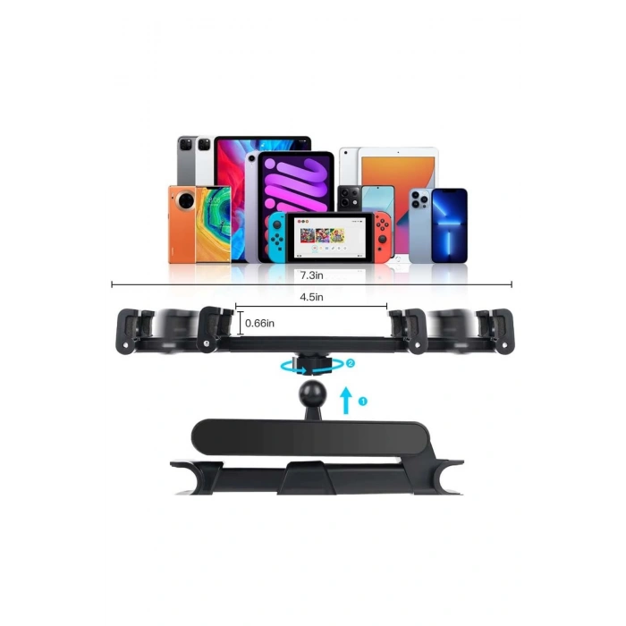 Hepu HP-A28 Araç İçi Koltuk Arkası Telefon Tablet Tutucu 360 Dönebilen Stand