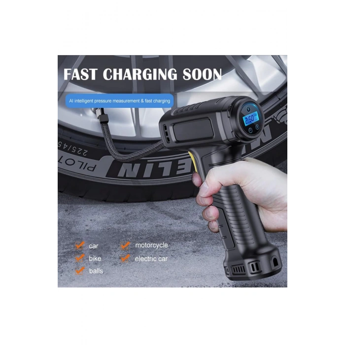 Auhma A6622 Dijital LCD Ekranlı 4000mAh Hava Kompresörü | Şişirme Pompası