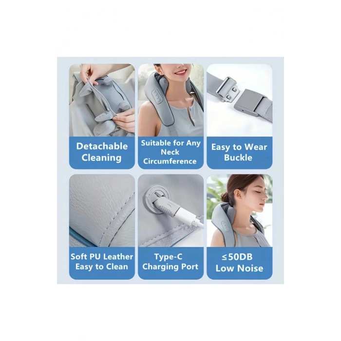 Auhma Amg31 Titreşimli Omuz ve Boyun Masaj Aleti  Isıtıcılı 5D Yoğun Masaj Başlığı