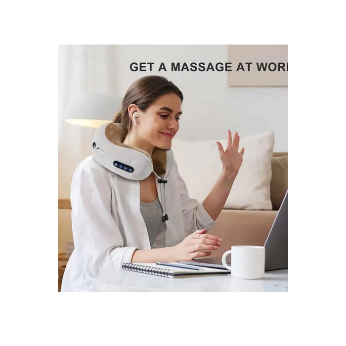 Auhma AMG32 Şarjlı Masajlı Boyun Yastığı | Taşınabilir Isıtmalı USB-C 1800 mAh