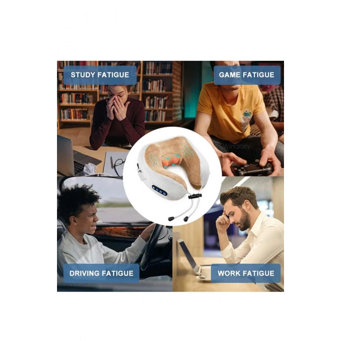 Auhma AMG32 Şarjlı Masajlı Boyun Yastığı | Taşınabilir Isıtmalı USB-C 1800 mAh