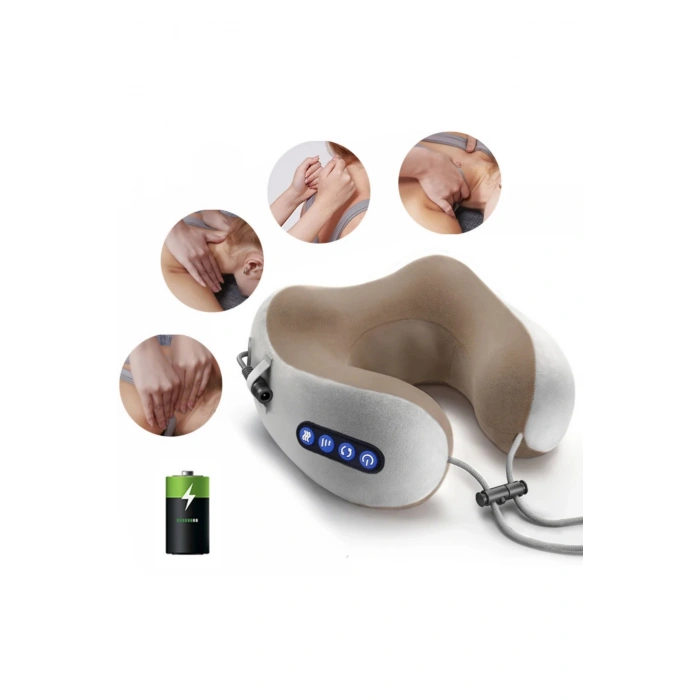 Auhma AMG32 Şarjlı Masajlı Boyun Yastığı | Taşınabilir Isıtmalı USB-C 1800 mAh