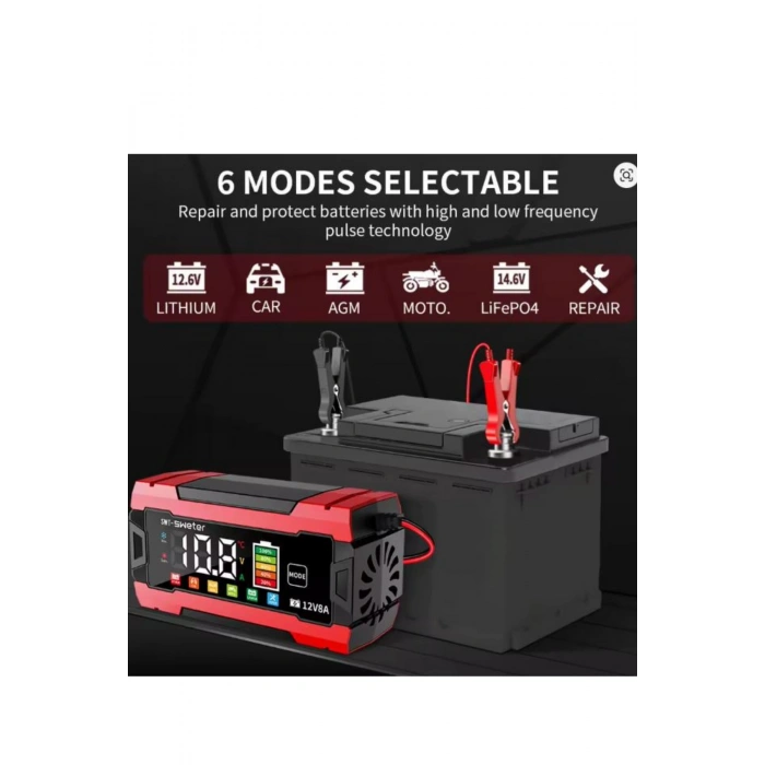 Auhma AOC11 12V 8A Dijital Ekranlı Akü Şarj ve Onarım Cihazı