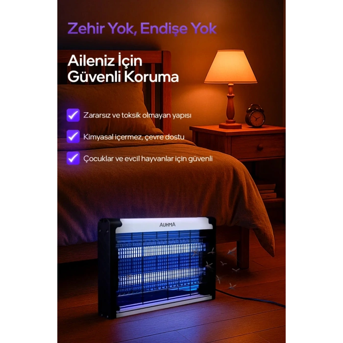 Auhma AQM01 Çift Ampullü Elektrikli Sineklik Sivrisinek Kovucu Yakalama Cihazı