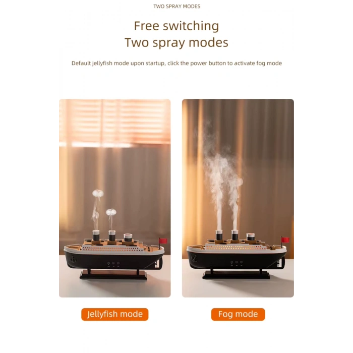 Blackbird 299 Dekoratif Titanic Gemi Aroma Difüzör & Nemlendirici |250 Ml Uzaktan Kumandalı, Zaman Ayarlı