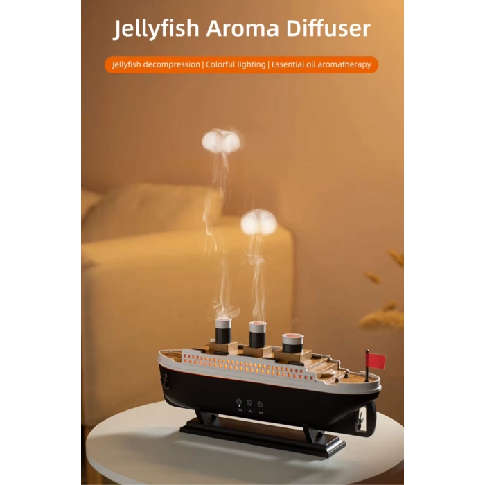 Blackbird 299 Dekoratif Titanic Gemi Aroma Difüzör & Nemlendirici |250 Ml Uzaktan Kumandalı, Zaman Ayarlı