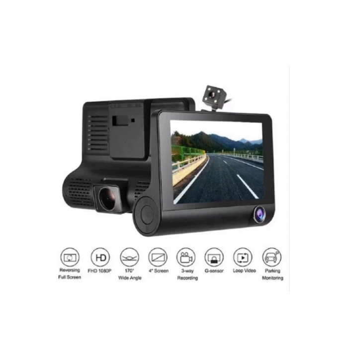 Blackbird 504 170 Geniş Açı, G-Sensörlü, Gece Görüşlü 1080P Çift Yönlü Araç Kamerası (Ön+Arka) - Park Modlu Car DVR