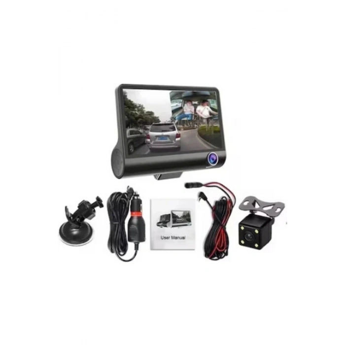 Blackbird 504 170 Geniş Açı, G-Sensörlü, Gece Görüşlü 1080P Çift Yönlü Araç Kamerası (Ön+Arka) - Park Modlu Car DVR