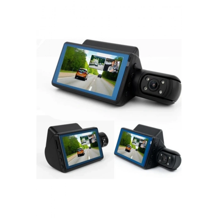 Blackbird A68 Çift Lensli Full HD 1080P Araç İçi Kamera  170 Geniş Açı, G-Sensör, 3 LCD, Döngü Kayıt