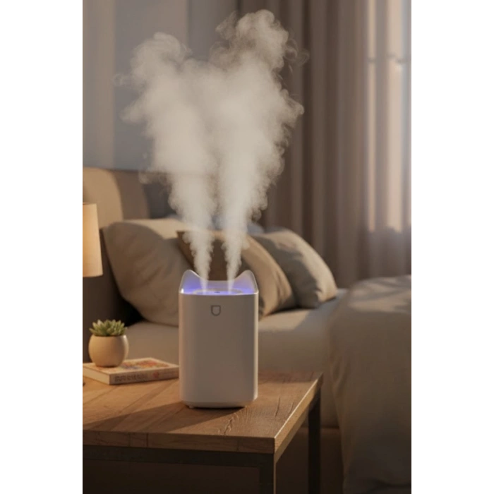 Blackbird K7 Beyaz Çift Spreyli Ultrasonik Sessiz Hava Nemlendirici ve Rgb Işıklı | 3L Kapasite