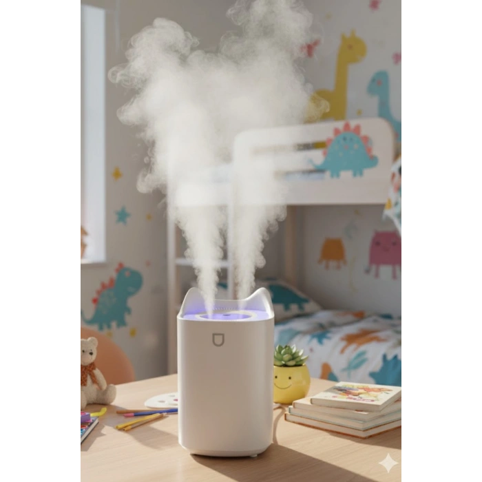 Blackbird K7 Beyaz Çift Spreyli Ultrasonik Sessiz Hava Nemlendirici ve Rgb Işıklı | 3L Kapasite