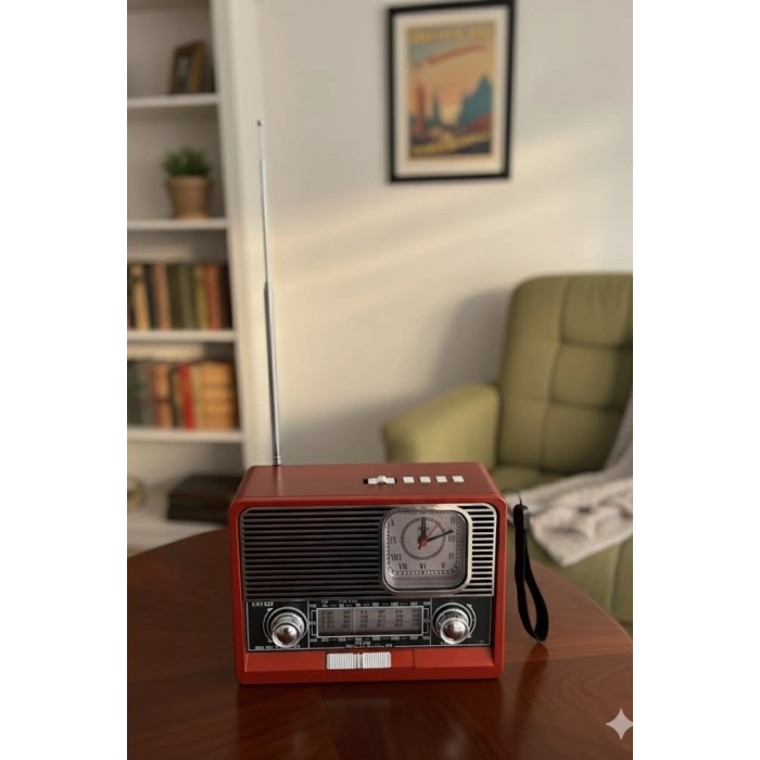 Blackbird Kahverengi Ktf-1647 Nostaljik Ahşap Görünümlü FM Radyo | USB/TF Kart MP3 El Feneri