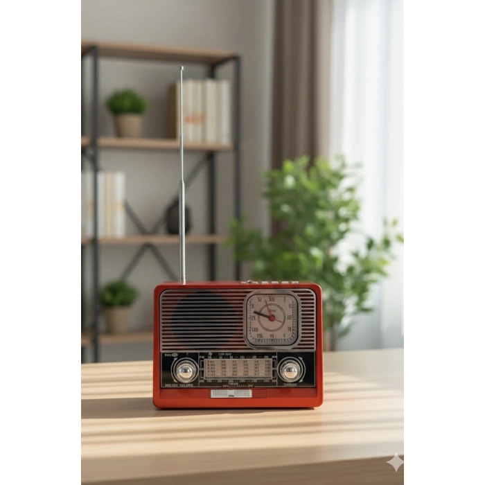 Blackbird Kahverengi Ktf-1647 Nostaljik Ahşap Görünümlü FM Radyo | USB/TF Kart MP3 El Feneri
