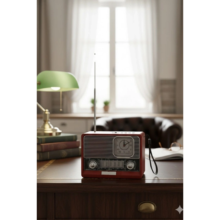 Blackbird Kahverengi Ktf-1647 Nostaljik Ahşap Görünümlü FM Radyo | USB/TF Kart MP3 El Feneri