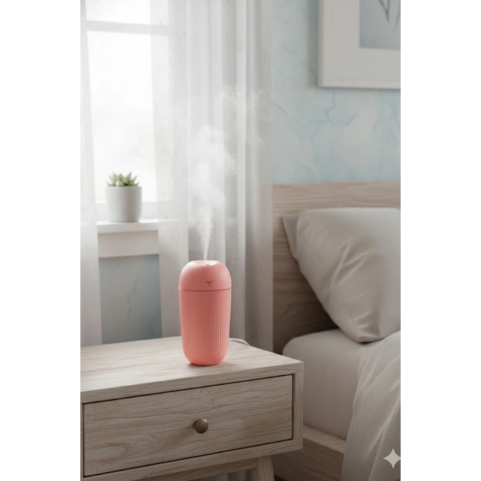 Blackbird KT-H09 Pembe 420 Ml Taşınabilir Mini USB Hava Nemlendirici | Araç ve Ofis İçin Renkli Işıklı