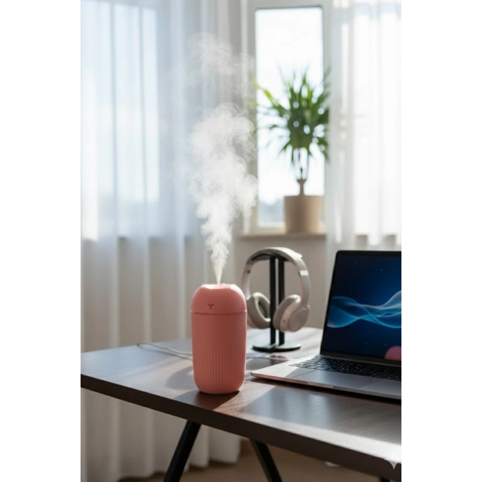 Blackbird KT-H09 Pembe 420 Ml Taşınabilir Mini USB Hava Nemlendirici | Araç ve Ofis İçin Renkli Işıklı