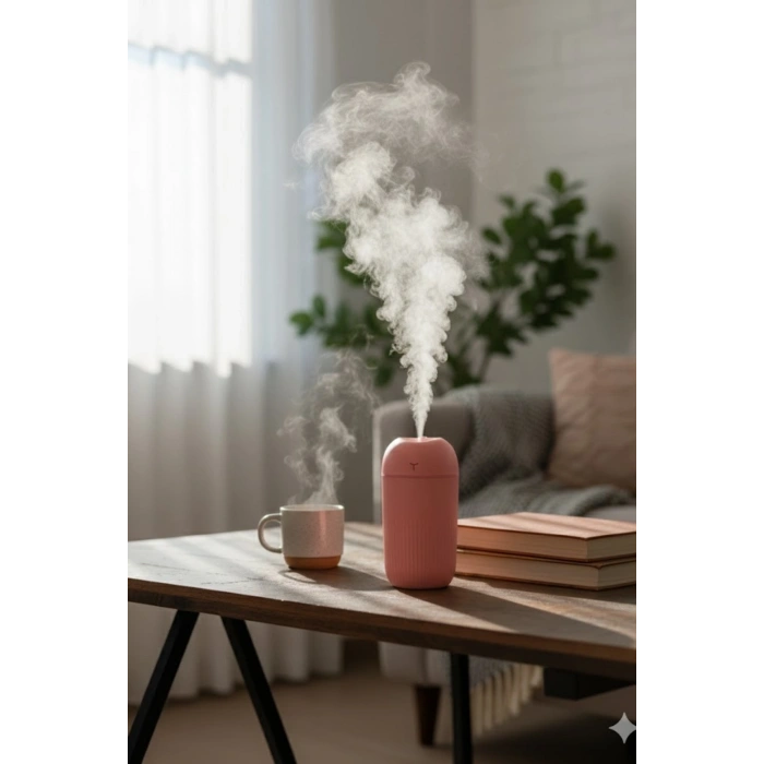 Blackbird KT-H09 Pembe 420 Ml Taşınabilir Mini USB Hava Nemlendirici | Araç ve Ofis İçin Renkli Işıklı