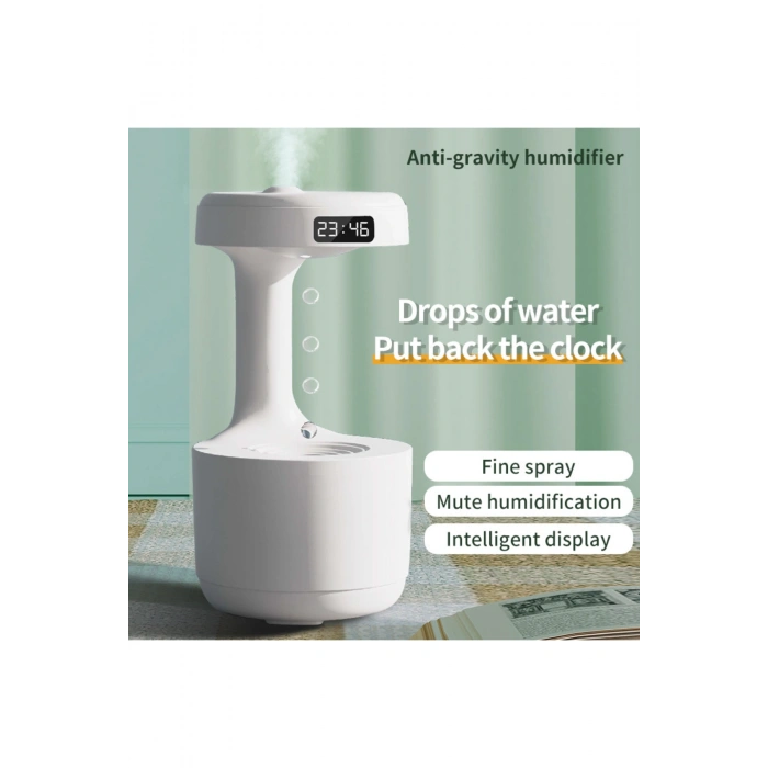 Blackbird LZ599 Yerçekimsiz Hava Nemlendirici | 600 ml Kapasite | Dijital Saatli | Zarif Tasarım