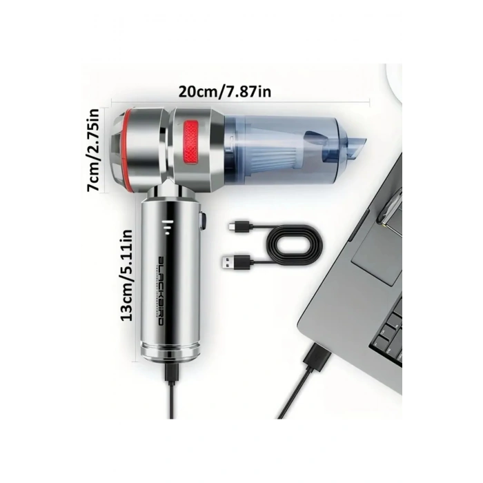 Blackbird MK-5801 16000PA Kablosuz Araç Süpürgesi | 3 Kademeli Güç | Şarjlı El Süpürgesi