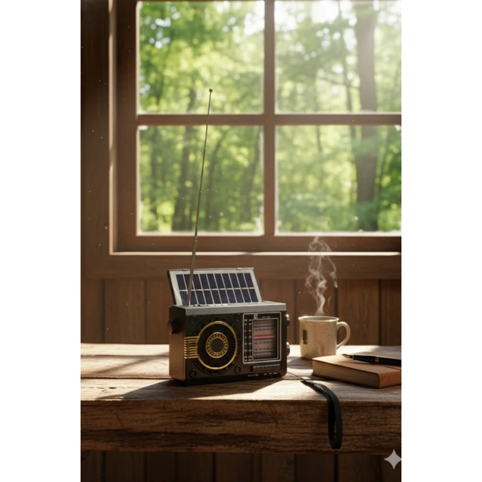 Blackbird Siyah Ktf-1481 Güneş Enerjili Fenerli  Taşınabilir Radyo Usb/Tf Kart Destekli - Kamp Işıklı