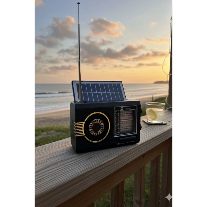 Blackbird Siyah Ktf-1481 Güneş Enerjili Fenerli  Taşınabilir Radyo Usb/Tf Kart Destekli - Kamp Işıklı