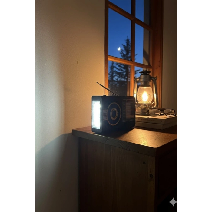 Blackbird Siyah Ktf-1481 Güneş Enerjili Fenerli  Taşınabilir Radyo Usb/Tf Kart Destekli - Kamp Işıklı