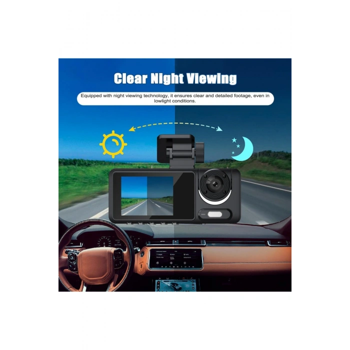 Blackbird Y15 Çift Lensli Full HD 1080P Araç İçi Kamera DVR 170 Geniş Açı G-Sensör, Döngü Kaydı, Gece Görüşü