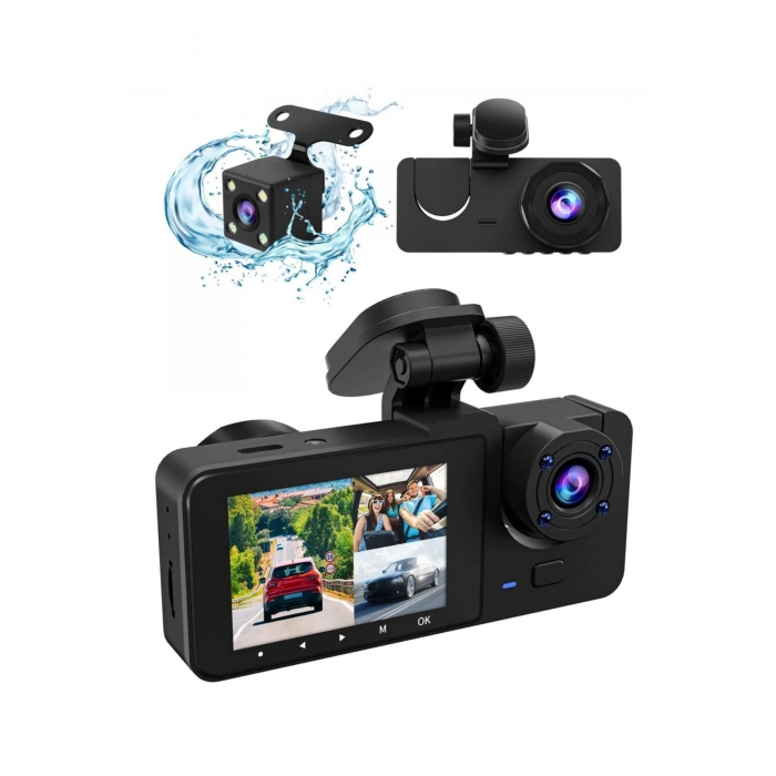 Blackbird Y15 Çift Lensli Full HD 1080P Araç İçi Kamera DVR 170 Geniş Açı G-Sensör, Döngü Kaydı, Gece Görüşü