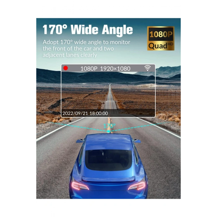 Blackbird Y15 Çift Lensli Full HD 1080P Araç İçi Kamera DVR 170 Geniş Açı G-Sensör, Döngü Kaydı, Gece Görüşü
