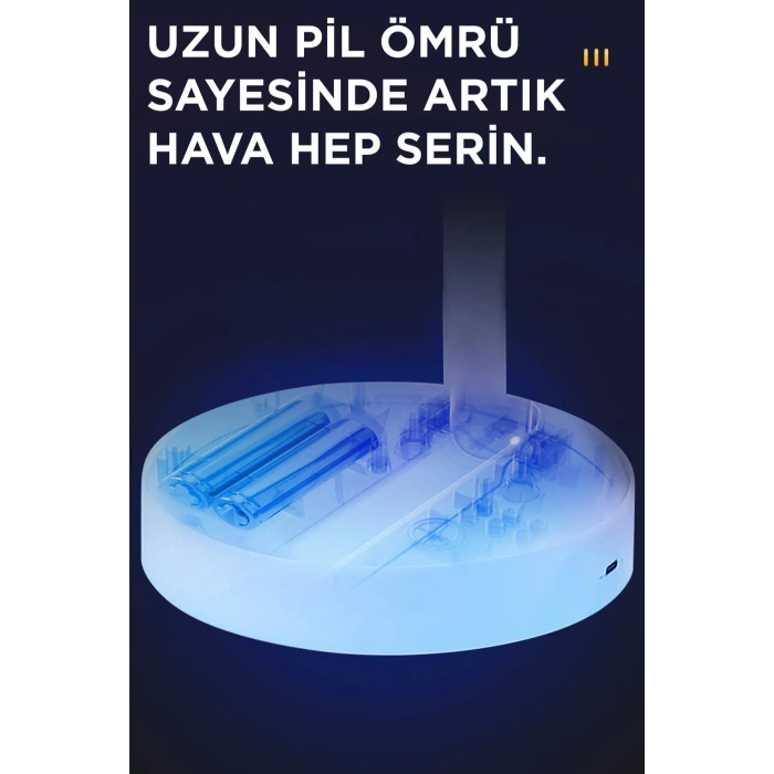 Blic BFN11 Beyaz Şarjlı Katlanılabilir Mini Fan Masa Üstü Vantilatörü Soğutucu Sessiz El Fanı