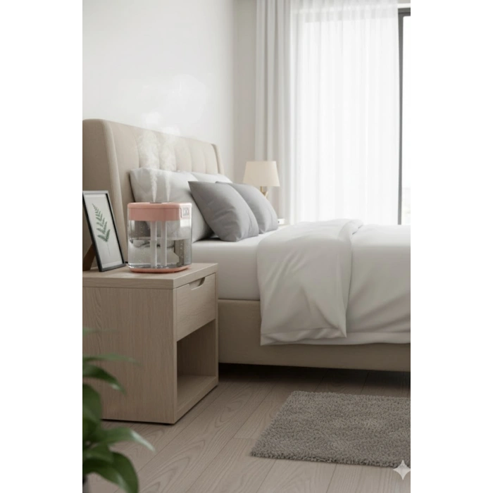 Blic Bhw-13 Pembe Digital Çift Sprey Hava Nemlendirici 1.5 Litre Kapasiteli, Ultrasonik Soğuk Buhar Makinesi ve Gece Lambası