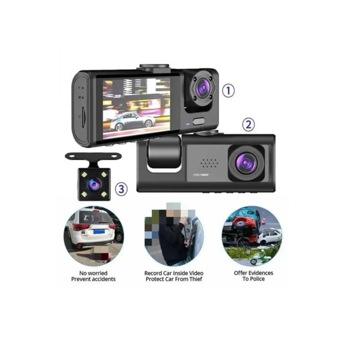 Blic Blm-86 Full HD 1080p WiFi Araç İçi Kamera Gece Görüşlü G-Sensörlü