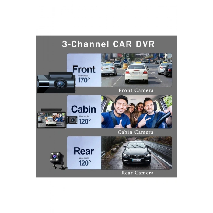 Blic Blm-87 Araç Kamerası  HD Video 3.0 LCD Ekran Geniş Açı G-Sensör Destekli